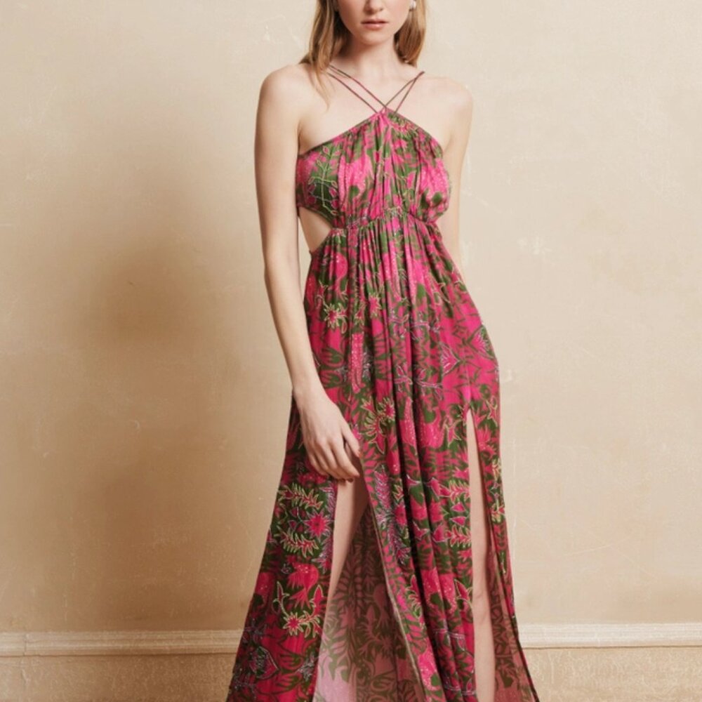 "Anne" Halter Neck Maxi Dress